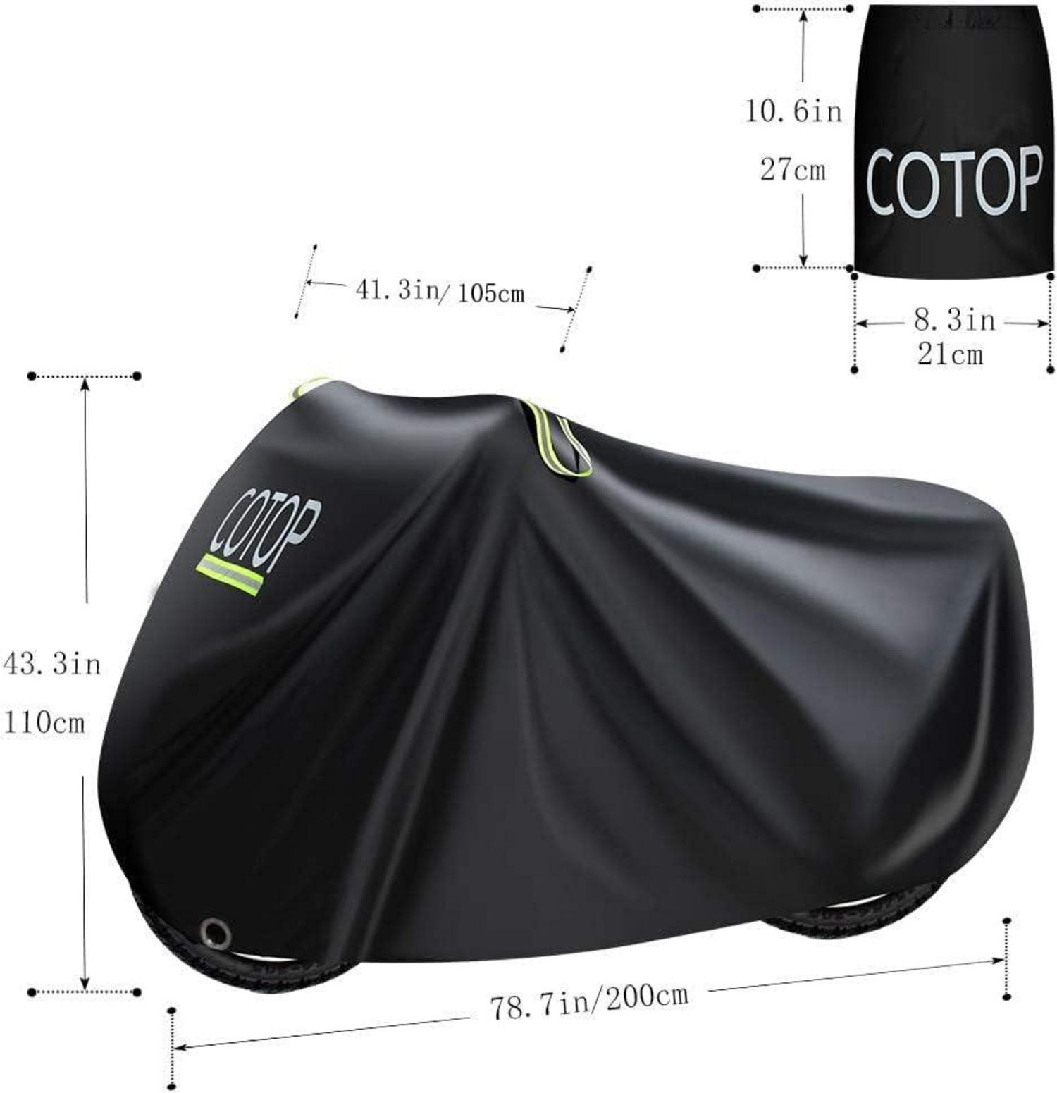 Fahrradabdeckung XL 210T Nylon mit Schlossösen Wetterschutz 3XL Dünn