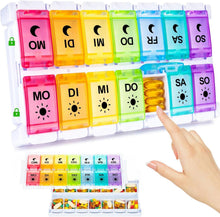 Wöchentliche Tablettenbox für Medikamente 14 Fächer Tabletten