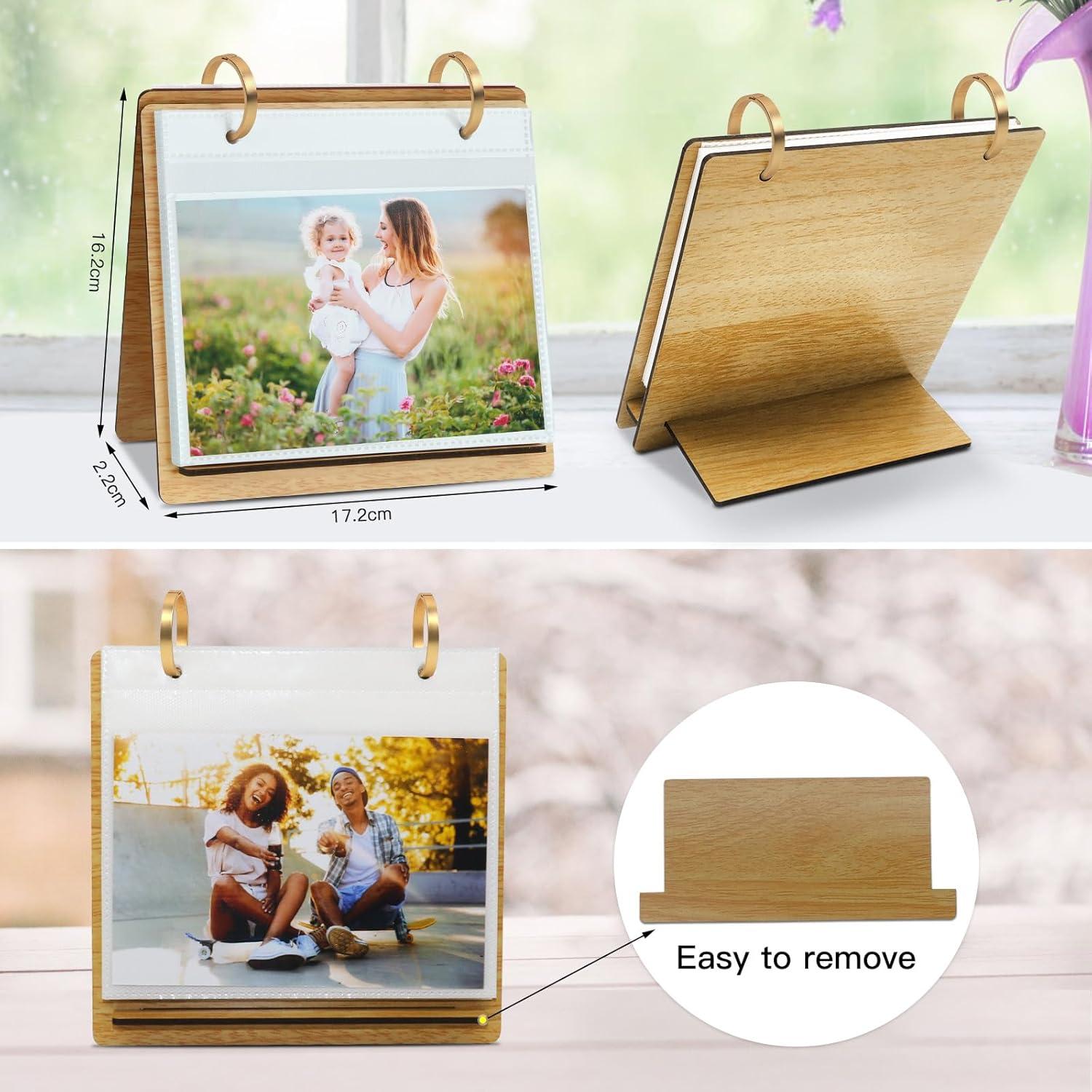 Schreibtisch Fotoalbum 10x15 Holz Fotorahmen 60 Bilder ZEEYUAN
