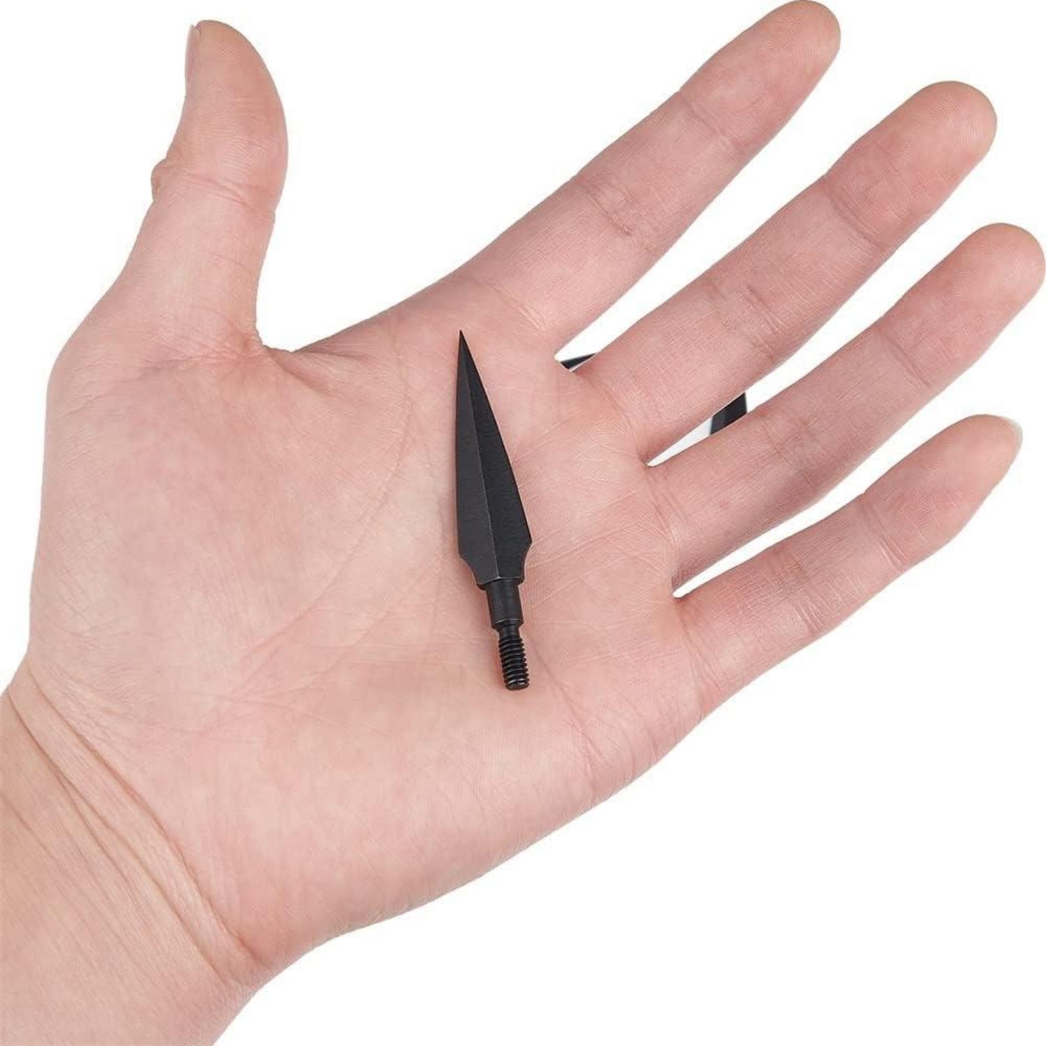 12er Pfeilspitzen Jagdspitzen für Bogen Armbrust 125 Grain Metall Schwarz