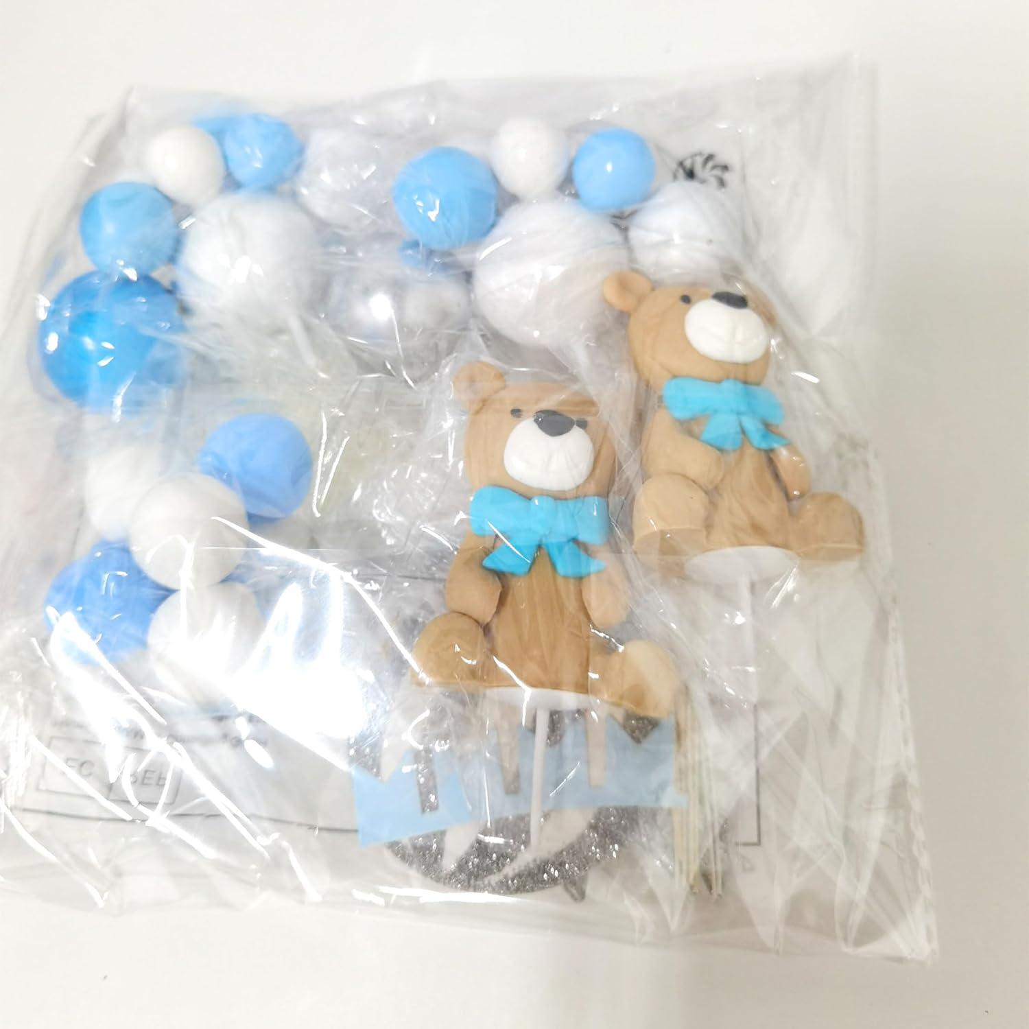 Teddybär Babyparty Kuchen Dekoration Blau Junge Waldtiere Teddy Boy