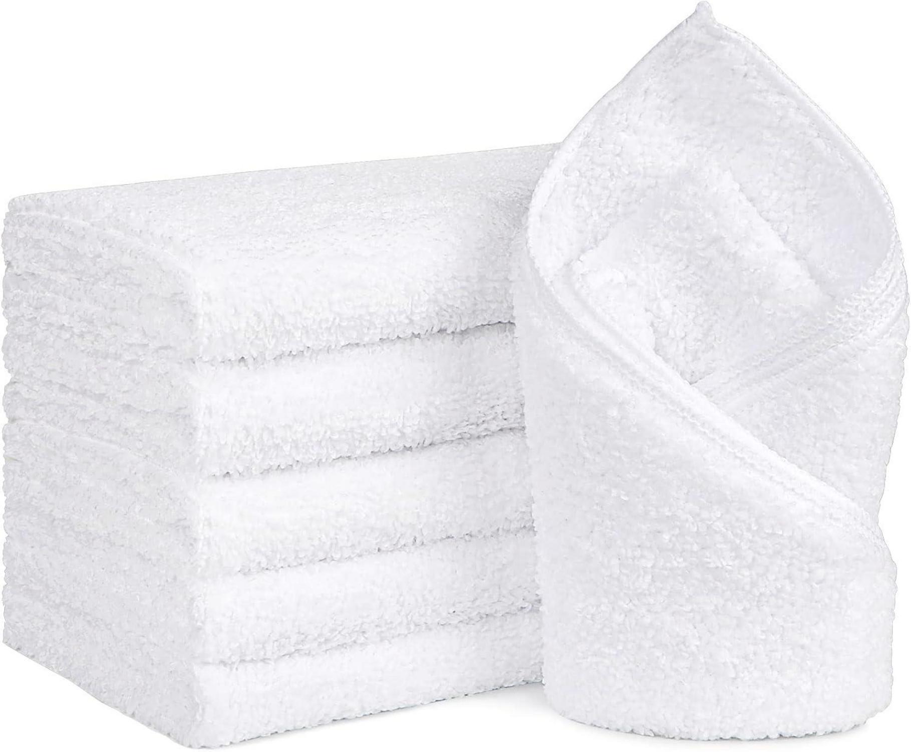 6er Pack weiße Mikrofaser Handtücher 16x28 Zoll - saugfähig & schnell