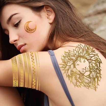 Goldene Glitzer Tattoos 110+ Flash Aufkleben Damen Mädchen Accessoires