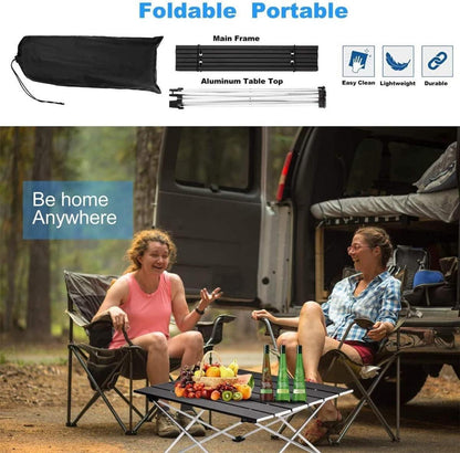 Tragbarer Aluminium Campingtisch mit Tasche, Leicht & stabil, ideal für Outdoor, Garten, Picknick, Grillen