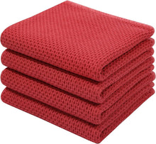 Geschirrtücher 4er Set 100% Baumwolle Rot 32 x 72 cm
