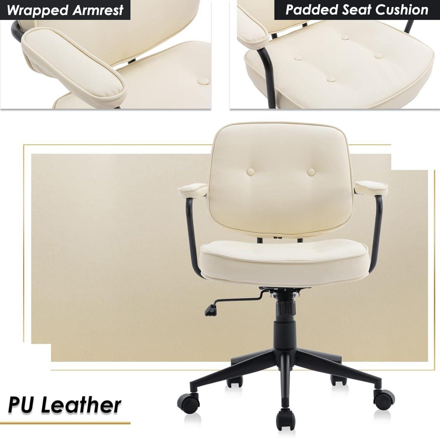 Ergonomischer Bürostuhl PU Leder Drehstuhl Verstellbar