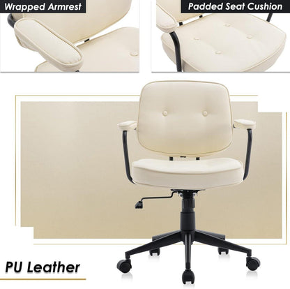 Ergonomischer Bürostuhl PU Leder Drehstuhl Verstellbar