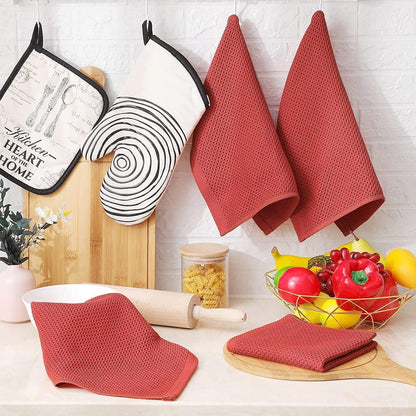 Geschirrtücher 100% Baumwolle 6er Set 30x30 cm Weich Saugfähig