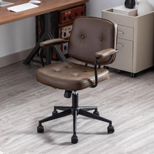 Ergonomischer Bürostuhl PU Leder Braun Drehstuhl verstellbar