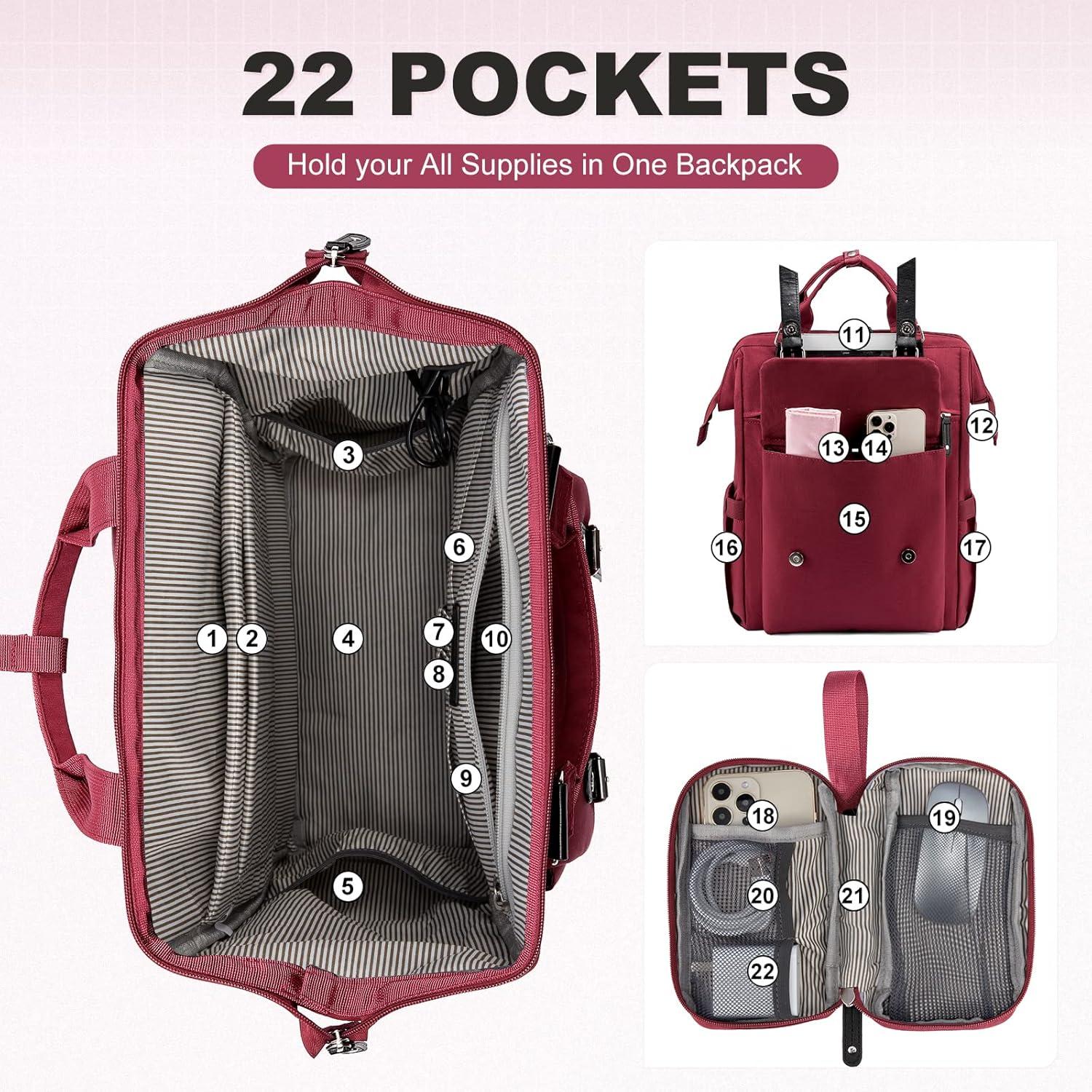 Damen Rucksack 17 Zoll Laptoptasche Schulrucksack