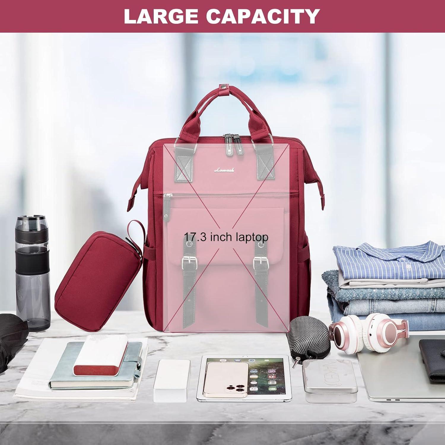 Damen Rucksack 17 Zoll Laptop Schul Uni Reise Arbeit Wasserdicht Grey