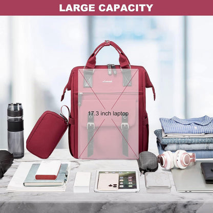 Damen Rucksack 17 Zoll Laptop Schul Uni Reise Arbeit Wasserdicht Grey