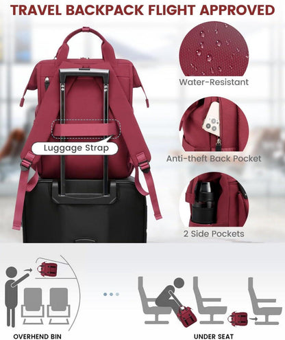 Rucksack Damen 17 Zoll Laptoptasche Schulrucksack Mädchen Wasserfest