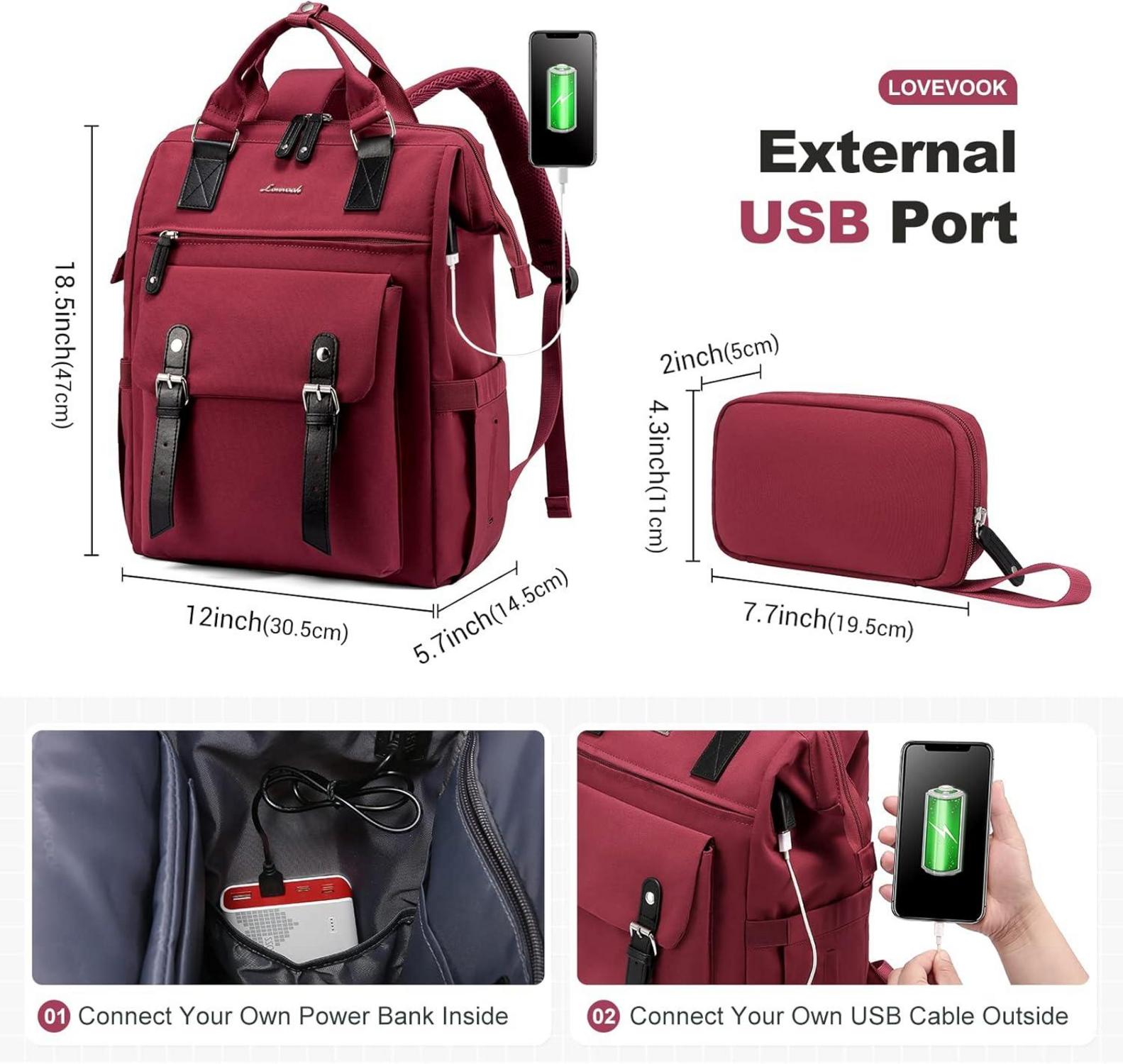 Damen Rucksack 17 Zoll Laptop Schulrucksack Teenager Wasserdicht