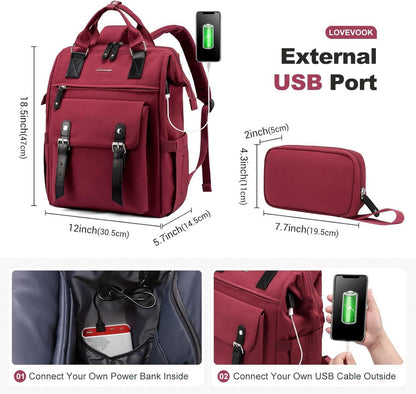 Damen Rucksack 17 Zoll Laptop Schulrucksack Teenager Wasserdicht