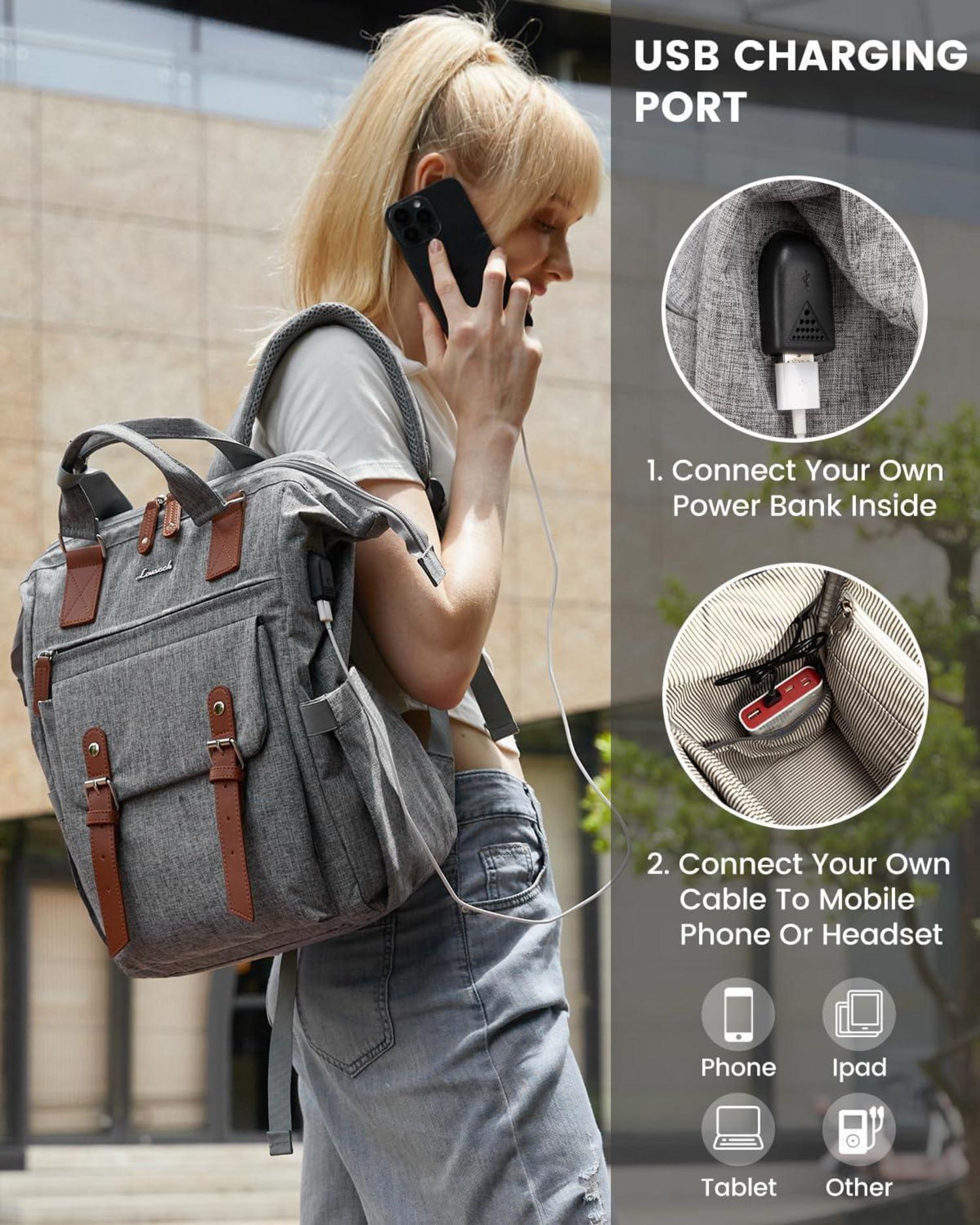 LOVEVOOK Damen Rucksack 15,6 Zoll Laptop Schulrucksack Wasserdicht Uni Business