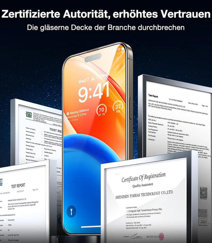 TORRAS iPhone 14 Pro Panzerglas Schutzfolie 9H Glas Full Screen Transparent