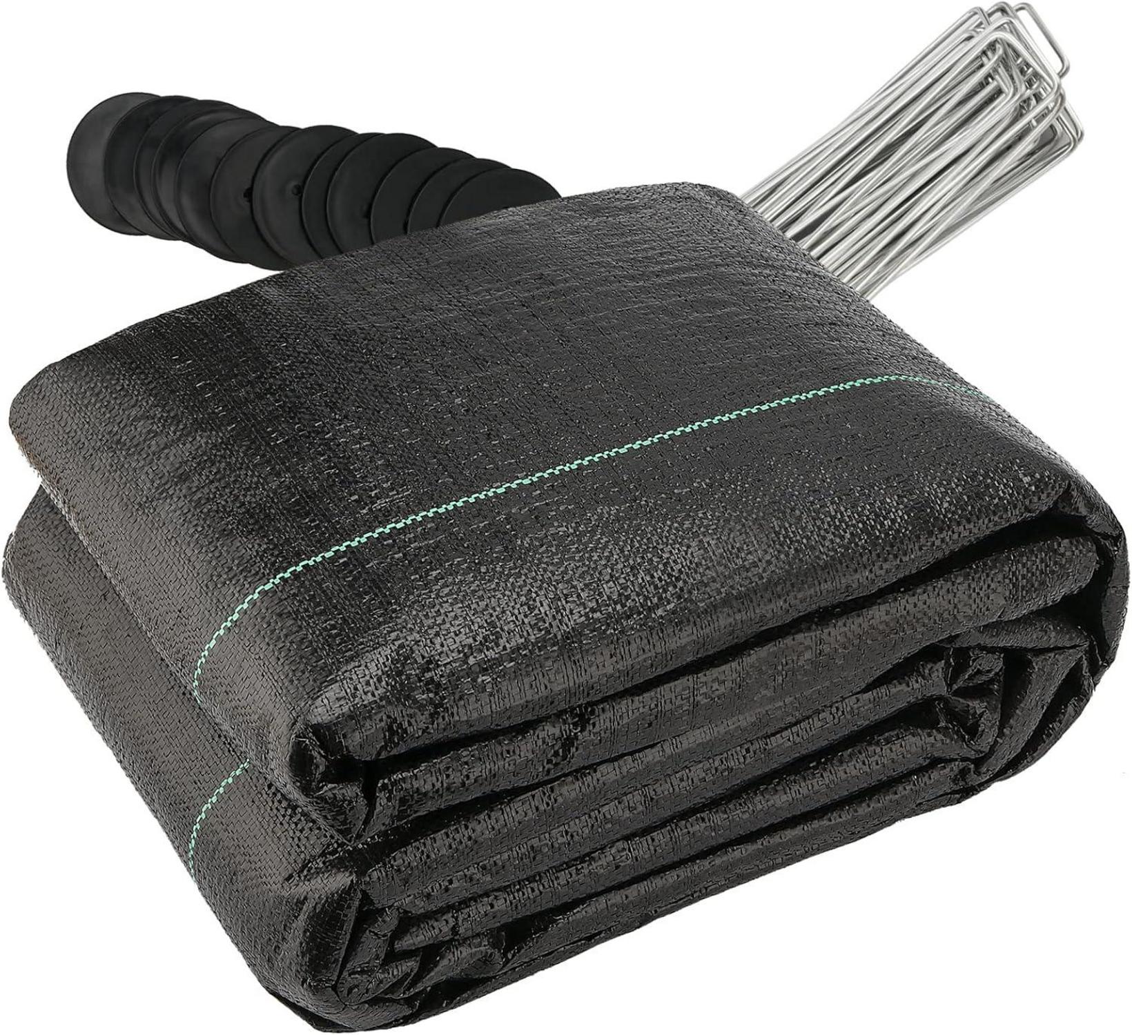 Unkrautschutzgewebe 1m x 25m mit 30 Gartenpflöcke