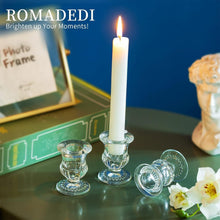 10er Set Glas Kerzenhalter für Stabkerzen - Hochzeit