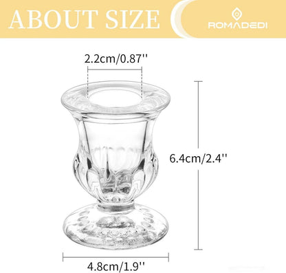 Romadedi Glas Kerzenständer Set 10er - Klein Transparent für Hochzeit Tischdeko