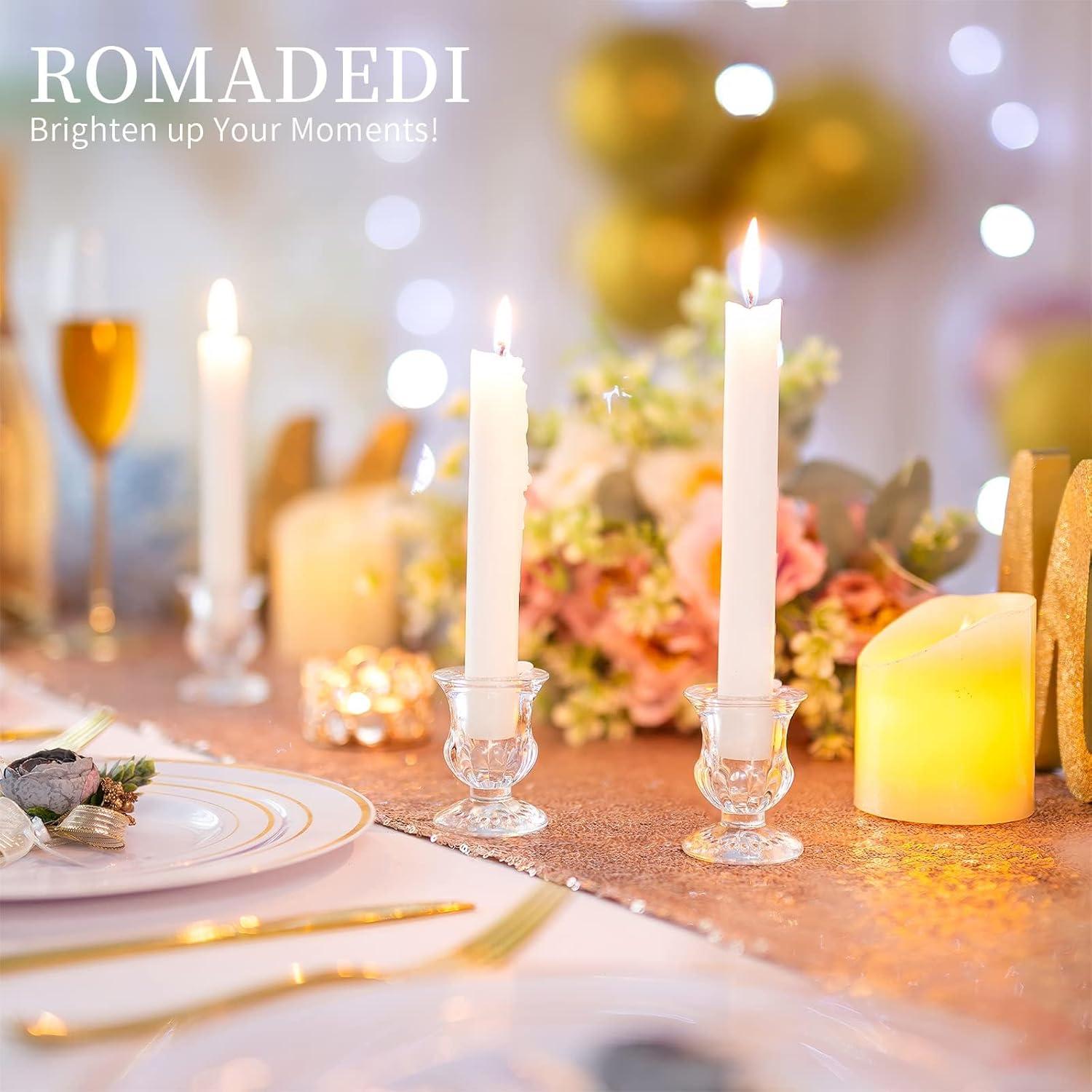Romadedi Glas Kerzenhalter Ständer 10er Set Hochzeit Weihnachten Tischdeko