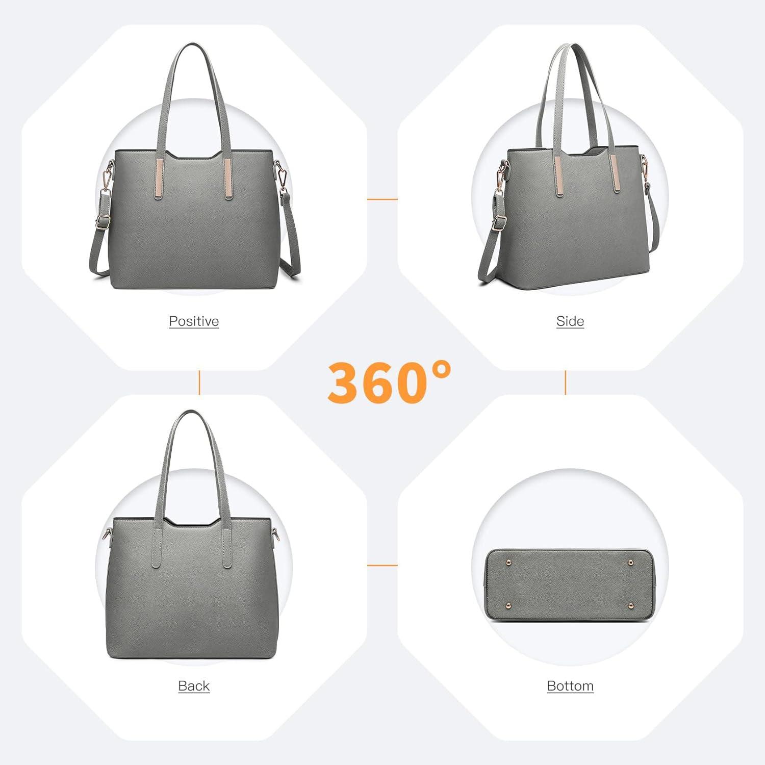 Miss Lulu Damen Handtasche Schultertasche Tragetasche 3-teiliges Set