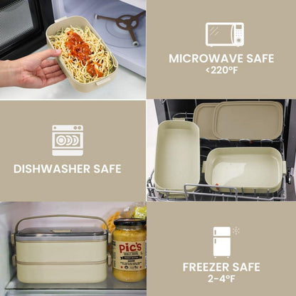 Bugucat Lunchbox Kinder mit Fächern 1900ml Bentobox