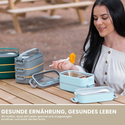 Bugucat Lunchbox Kinder mit Fächern 1900ml Bentobox