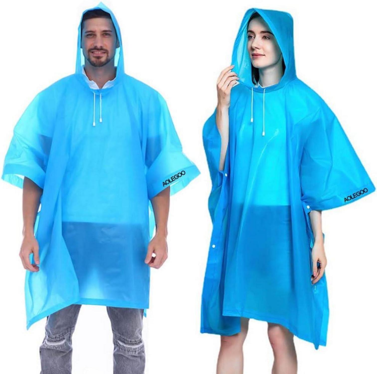 Regenponcho 2 Stück EVA Transparent Wiederverwendbar Survive Festival