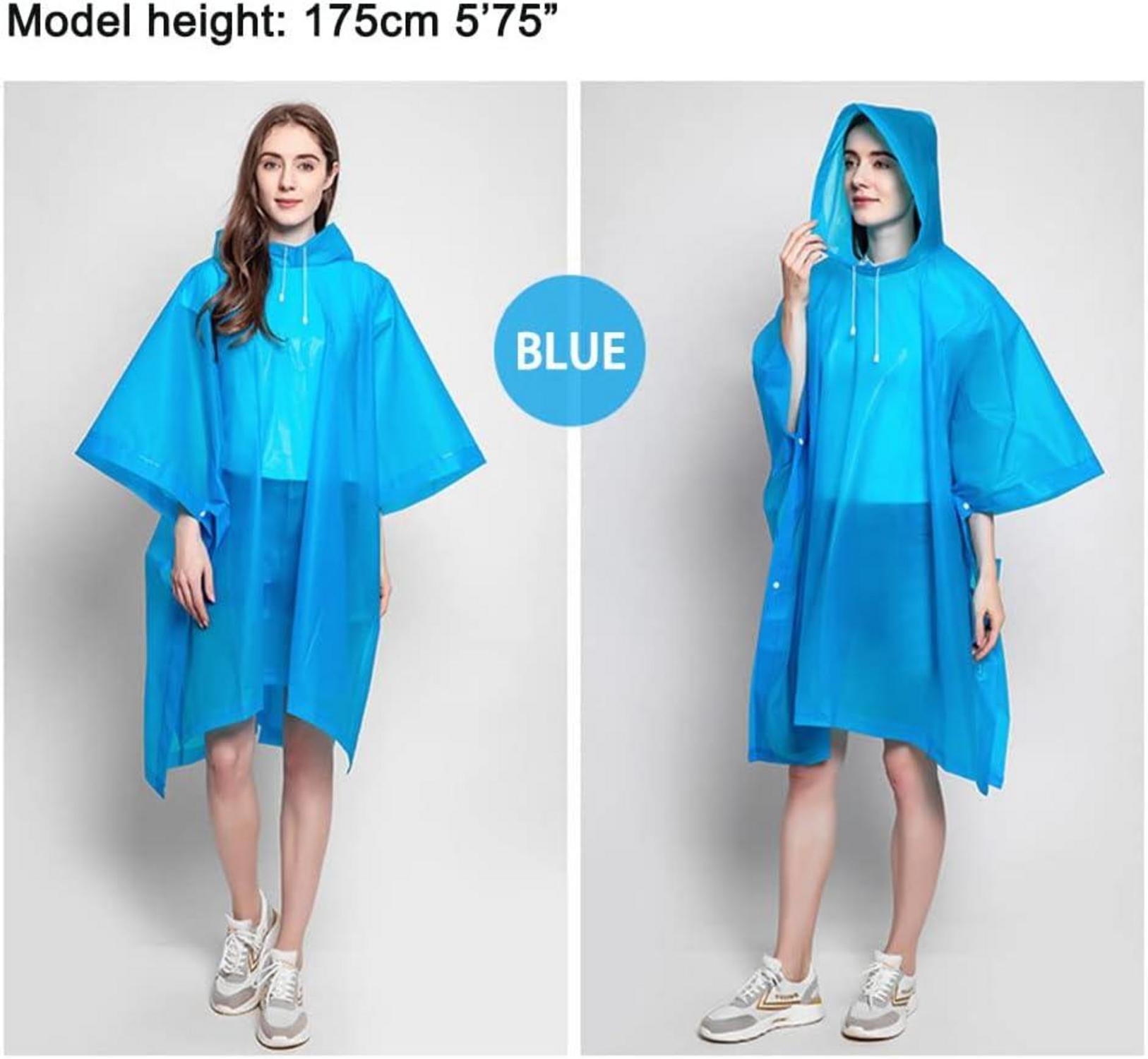 2er Set Regenponcho EVA wasserdicht transparent 147x100cm
