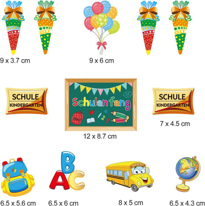 12er Pack Einschulung Cupcake Topper Schulanfang Party Deko