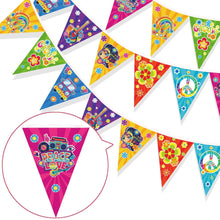 60er Jahre Hippie Thema Party Wimpelkette Banner Flower Power