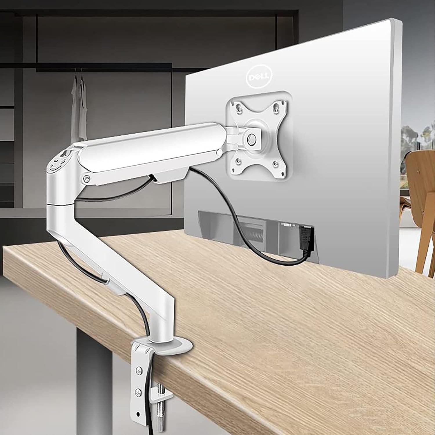 Monitor Halterung Weiß 17-34 Zoll Höhenverstellbar Neigbar Schwenkbar