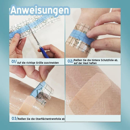Wasserdichte Transparente Bandage 2er Set 10*100cm & 5*50cm