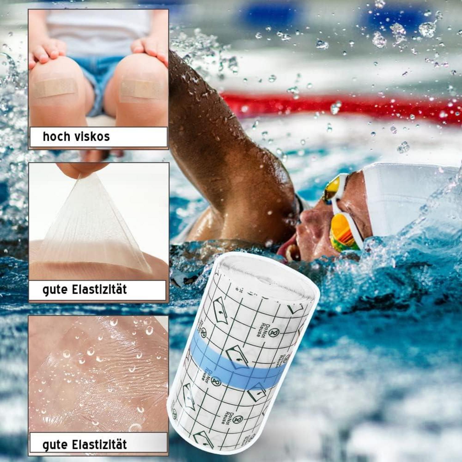 Wasserdichte Transparente Bandage Pflaster 10m & 5m - Sport Hautschutz