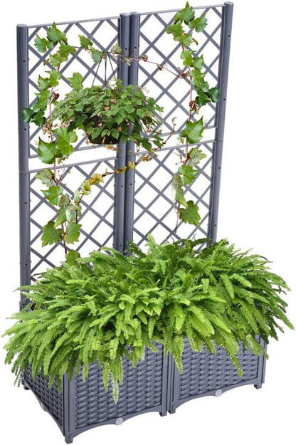 Hochbeet Pflanzgefäß mit Rankgitter für große Pflanzgefäße