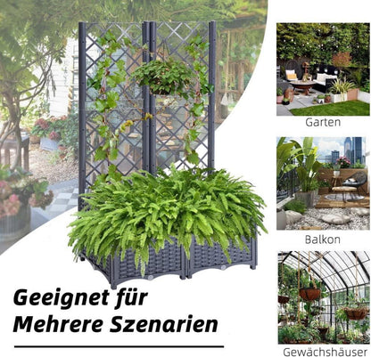 Rankkasten Hochbeet Pflanzgefäß mit Rankgitter 2 große Pflanzgefäße