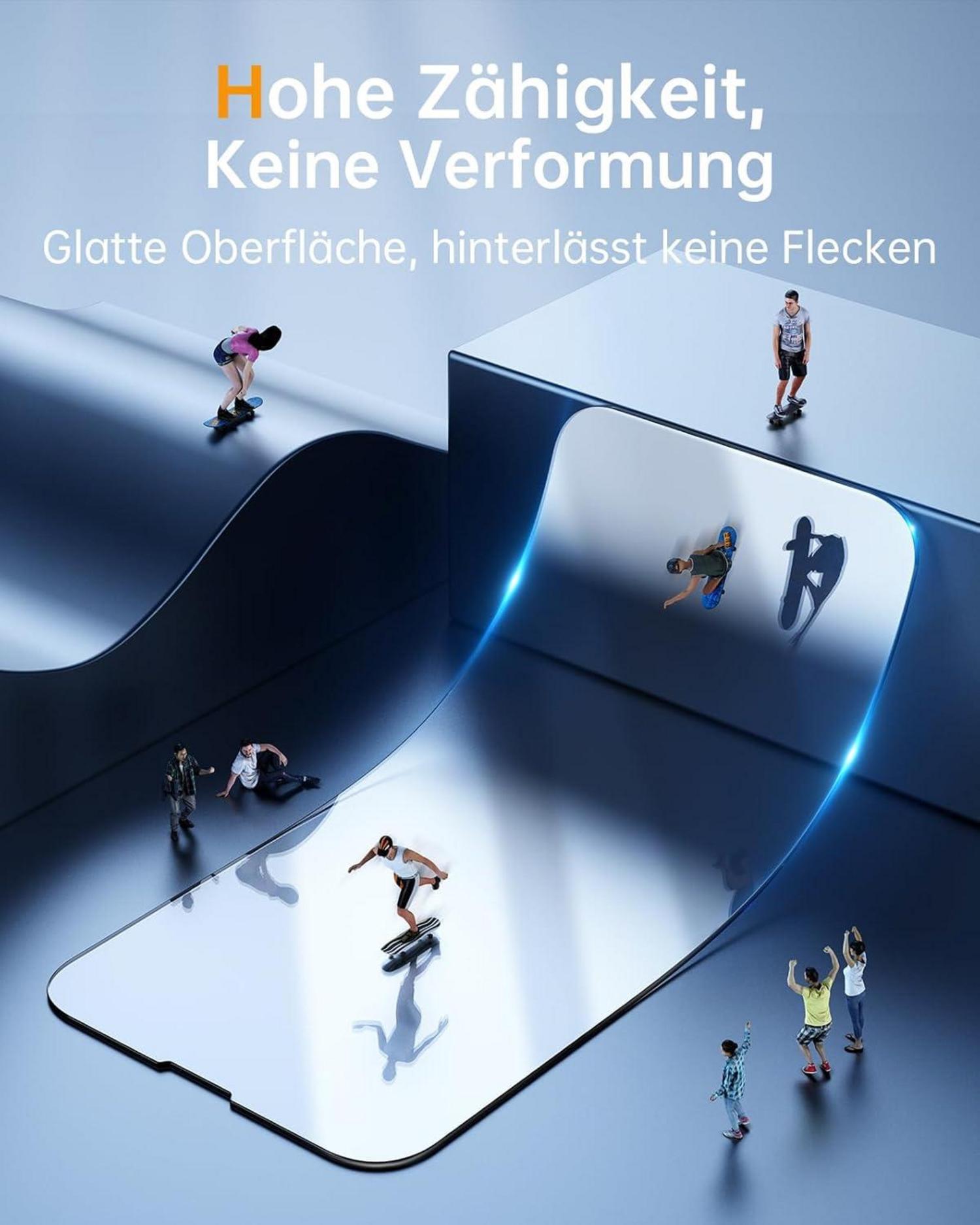 Panzer Schutzfolie Glas iPhone 14 Pro (6.1), 3 Stücke Panzerfolie + 3 Stücke Kamera Schutzglas, 9H Glasfolie HD Displayschutz, Transparent
