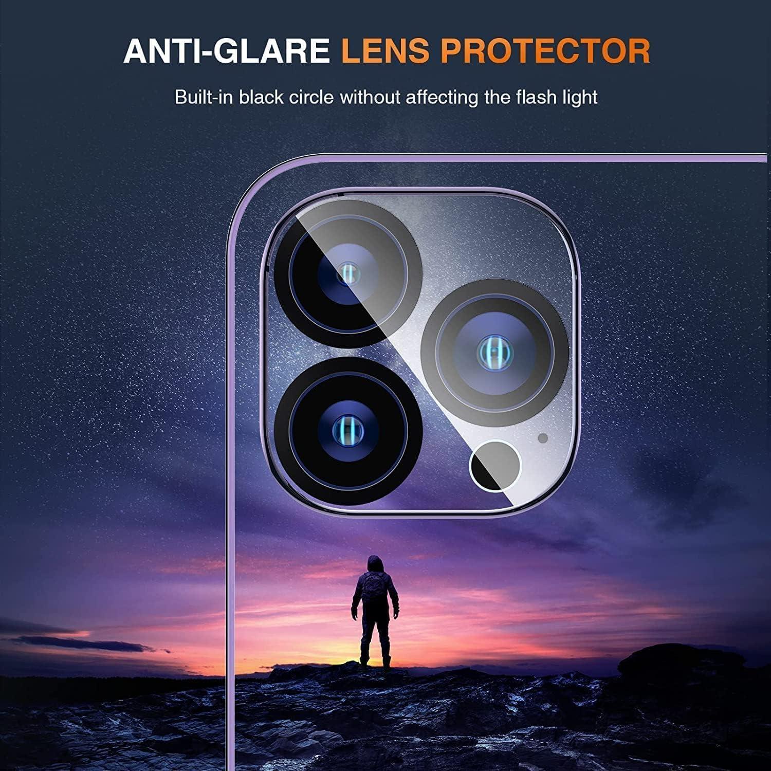 Schutzfolie Panzer Glas iPhone 14 Pro 3+3 Stücke Kamera Schutzfolie