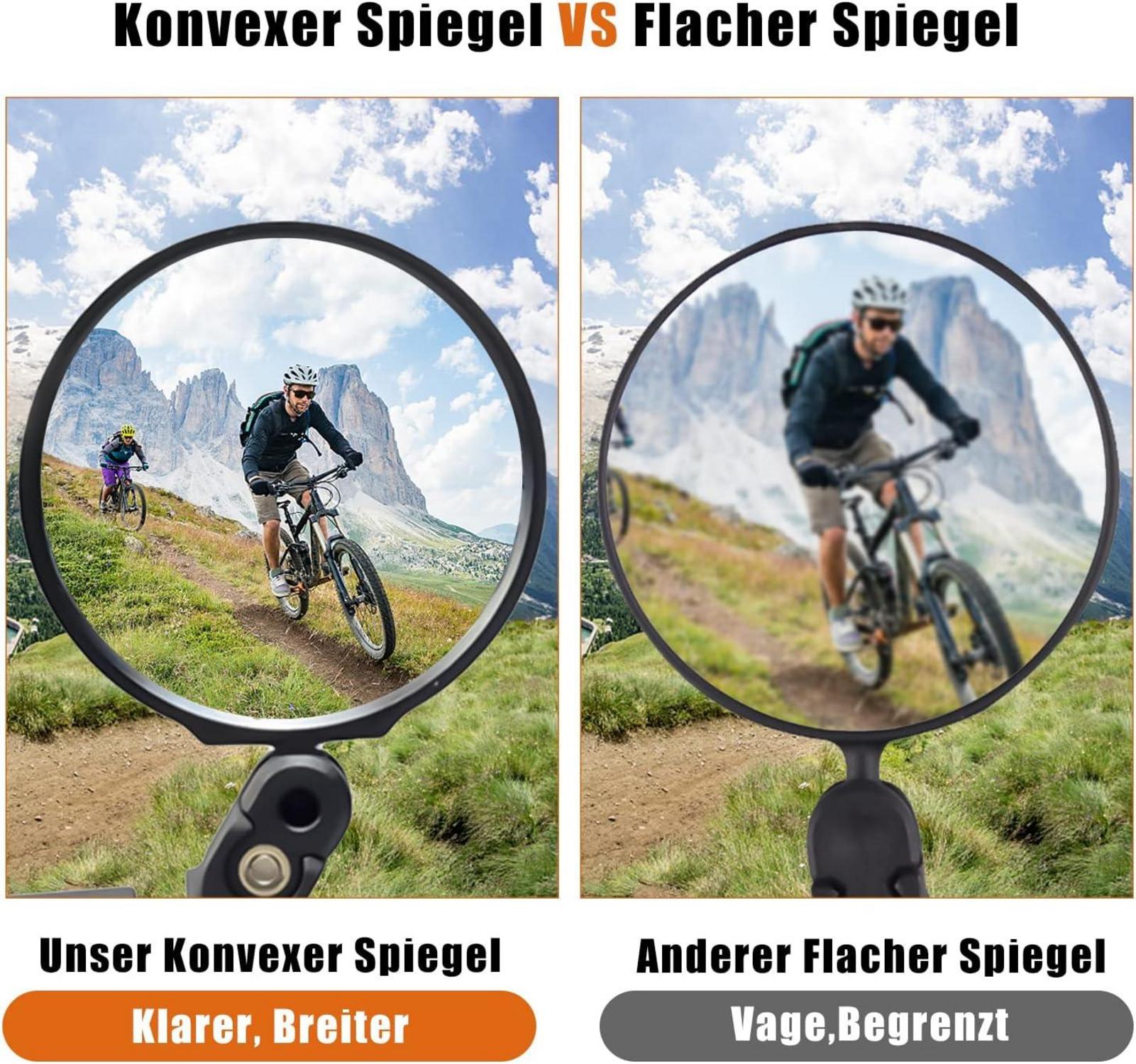 Fahrradspiegel E-bike 360° Schwenkbar für Lenker 17,4-22 mm, Konvexer Spiegel562_ABC