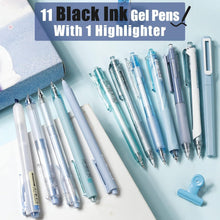 12er-Pack Schwarz Pastell Gelstifte & Textmarker Set