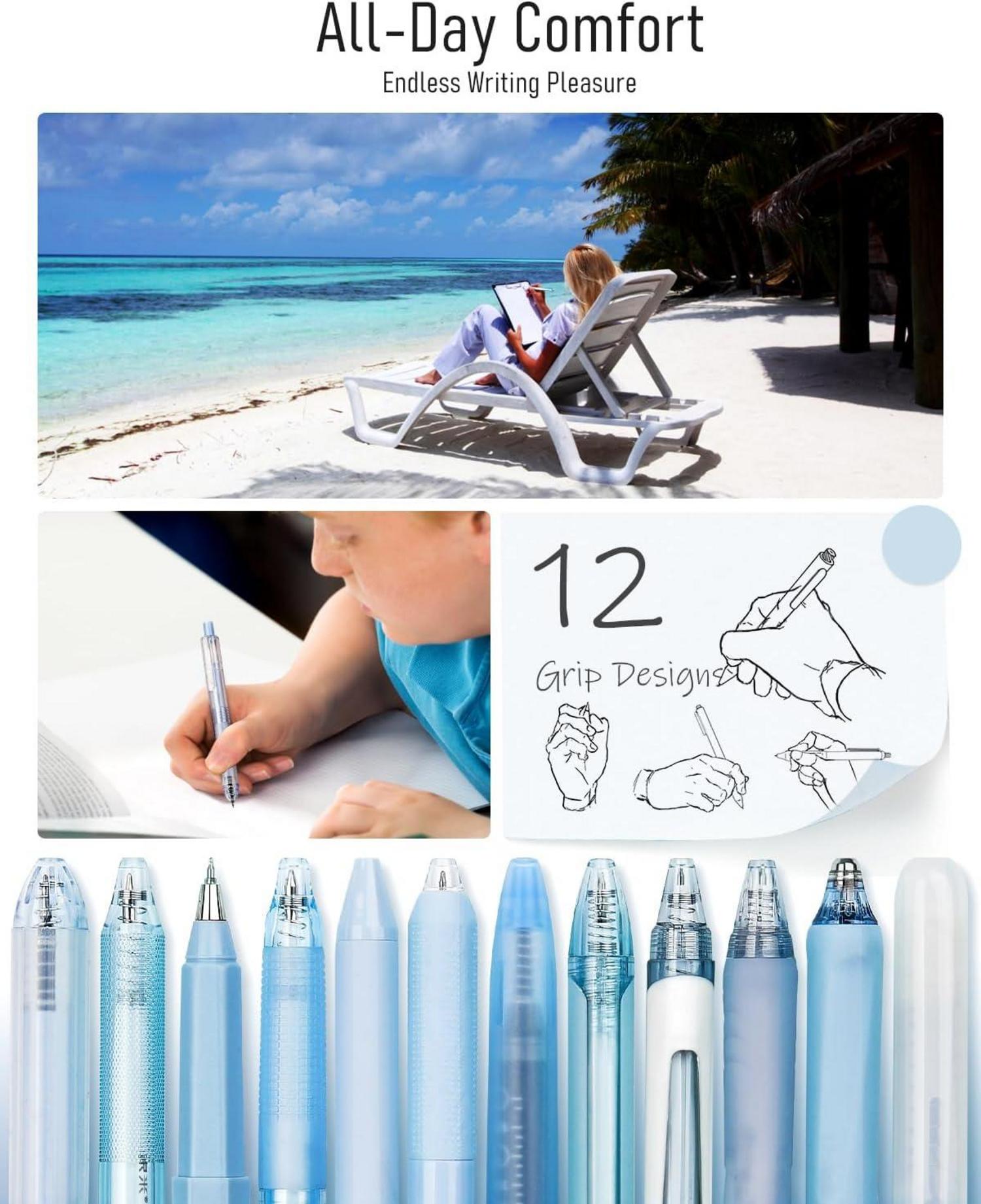 Gelstifte 12er-Pack Schwarz + Pastell Textmarker 1er-Set Aesthetic Gel