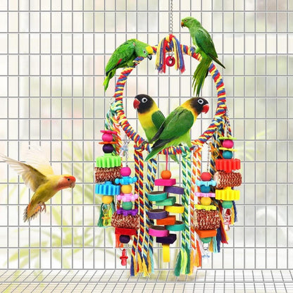 Vogelspielzeug Ringschaukel Swing Perch mit Kauspielzeug für kleine