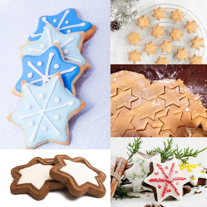Ausstecher Sterne Set 5-teilig Edelstahl Backform Cookies Plätzchen
