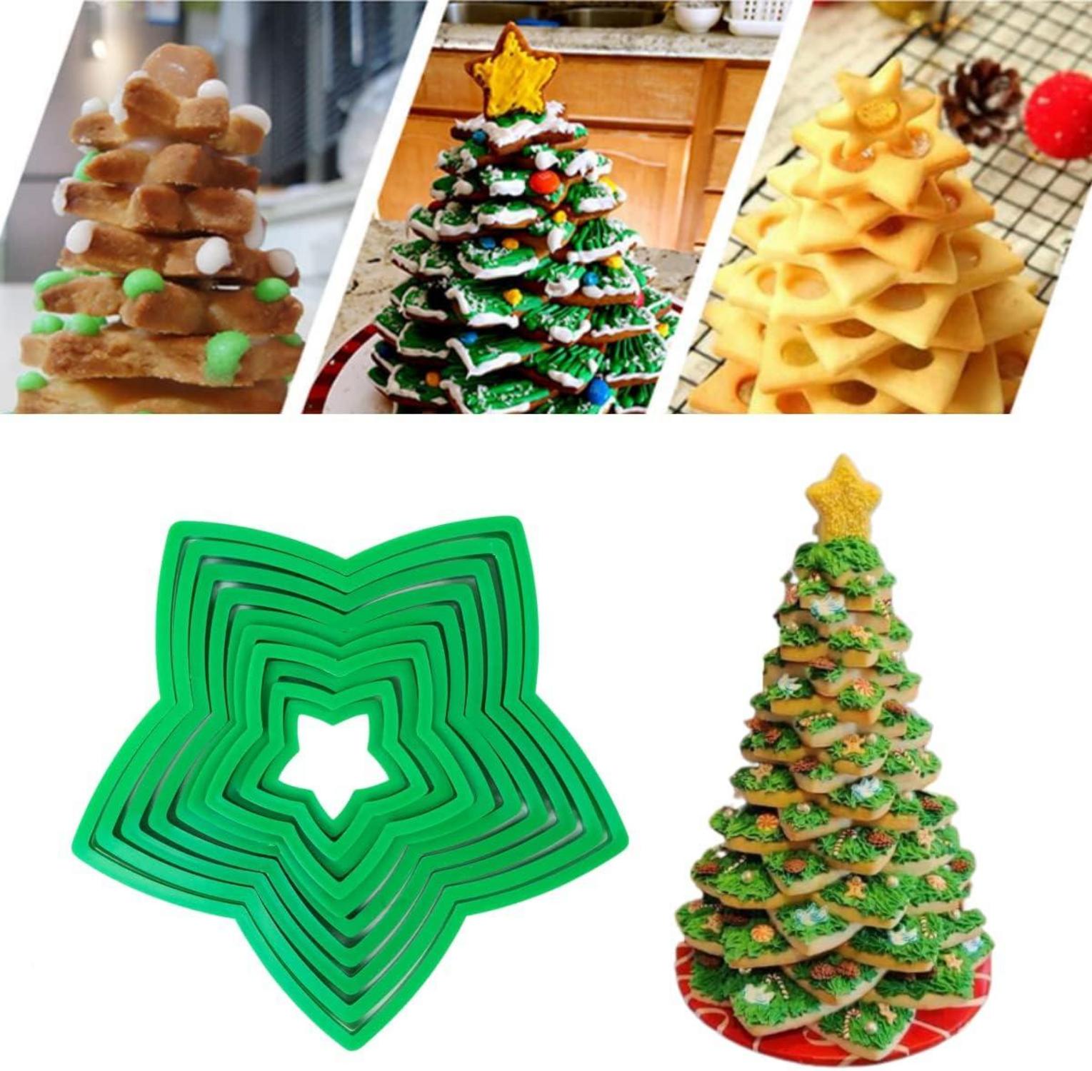 Ausstechformen-Set Weihnachtssterne 10 Stück Stern-Ausstechformenfestliche Dekoration Plätzchen Fondant