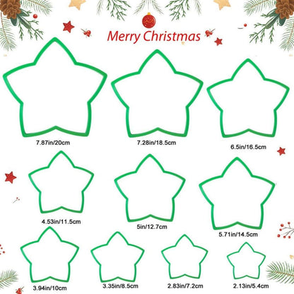 Weihnachtsstern Ausstechformen Set 10 Stück Stern Deko Fondant Plätzchen