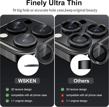 WSKEN iPhone 14 Pro/14 Pro Max Kamera Schutzglas 9H HD Schwarz