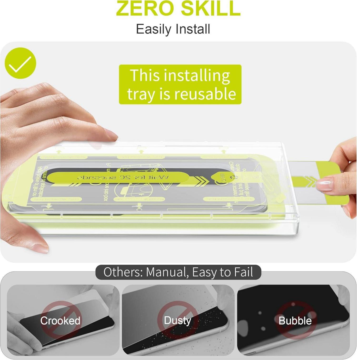 WSKEN iPhone 14 Pro Sichtschutz Panzerfolie 2.5D Edge 10s HD-Klar Displayschutz 2 Stück