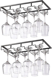 Weinglashalter Metall Schwarz 4 Reihen Unter Schrank Installation