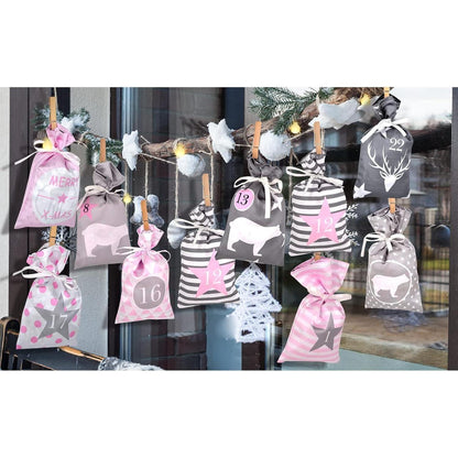 DIY Adventskalender Bastelset mit 24 Stoffsäckchen